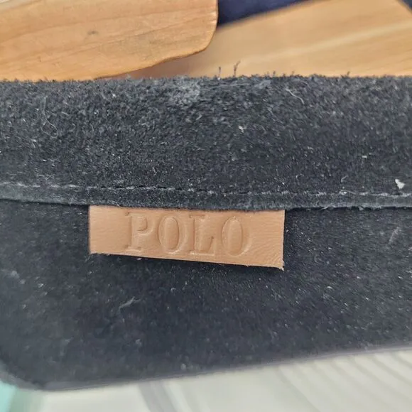 Polo Ralph Lauren Brenan Bear Genuine Suede Loafer Slipper Black Men’s Size 10