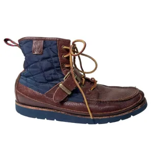 Polo Ralph Lauren Mens Saddle Worth III Brown Leather Quilted Boots Size 10.5