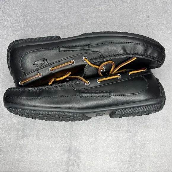🔥🔥🔥Polo Ralph Lauren Roberts Black Smith Leather Drivers, Black 9.5D🔥🔥🔥