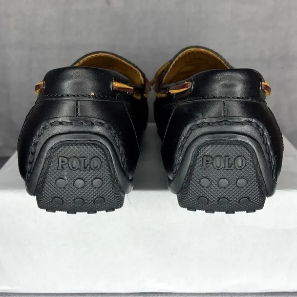🔥🔥🔥Polo Ralph Lauren Roberts Black Smith Leather Drivers, Black 9.5D🔥🔥🔥