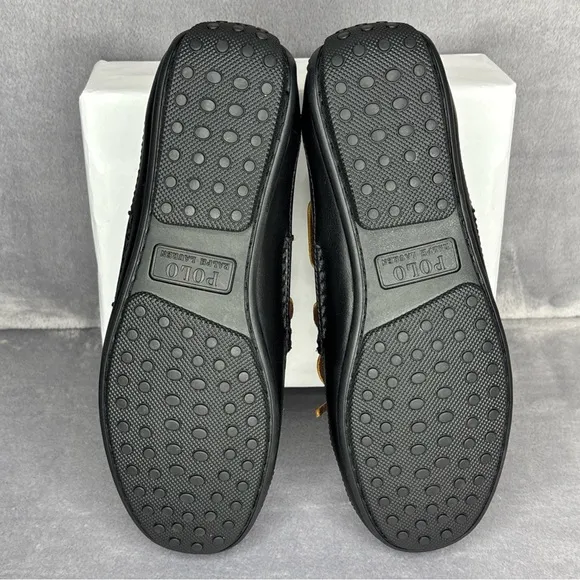 🔥🔥🔥Polo Ralph Lauren Roberts Black Smith Leather Drivers, Black 9.5D🔥🔥🔥