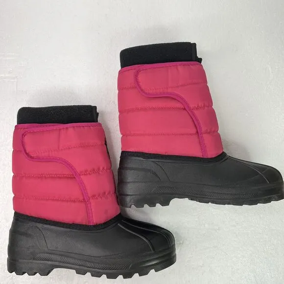 POLO RALPH LAUREN VANCOUVER BIG PONY EZ SNOW BOOTS RASPBERRY/BLACK KIDS SIZE 4❄️