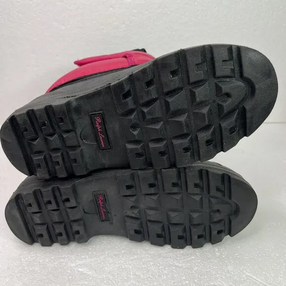 POLO RALPH LAUREN VANCOUVER BIG PONY EZ SNOW BOOTS RASPBERRY/BLACK KIDS SIZE 4❄️