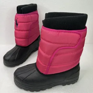 POLO RALPH LAUREN VANCOUVER BIG PONY EZ SNOW BOOTS RASPBERRY/BLACK KIDS SIZE 4❄️