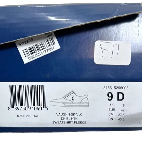 Polo Ralph Lauren Vaughn Lowtop Blue Fashion Sneakers Men’s Size 9