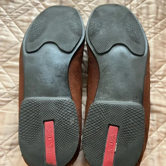 Prada brown leather loafers