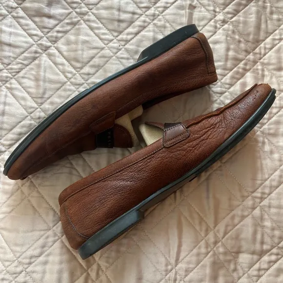 Prada brown leather loafers