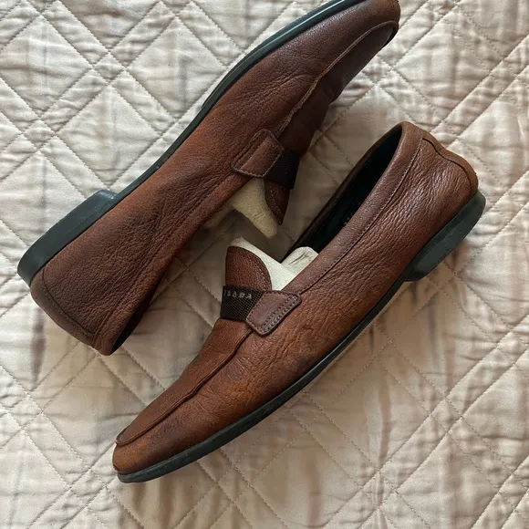 Prada brown leather loafers