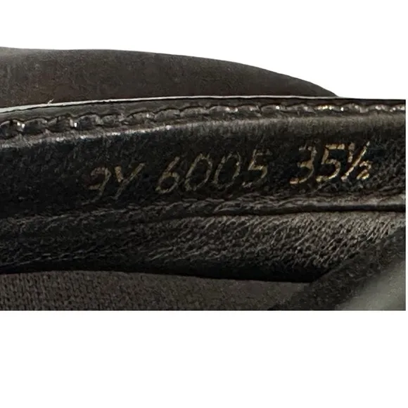 PRADA Flip Flops Black Patent Leather Sandals Women’s Slides Slip-on Shoes S 5.5