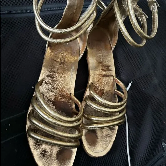 Prada gladiator sandals rope cuff shoe strap sandals ankle bracelet flats y2k