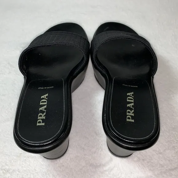 PRADA Nylon and Leather Platform Slide Women’s size 4 European 35