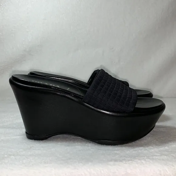PRADA Nylon and Leather Platform Slide Women’s size 4 European 35