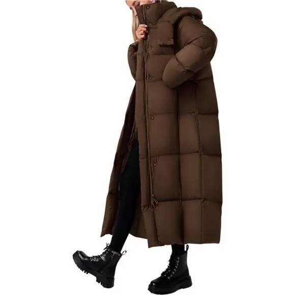 PRETTYGARDEN Women's Winter Long Puffer Coats Hooded Zip Up Casual Thickened