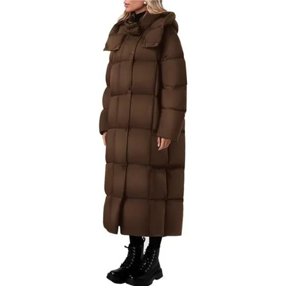 PRETTYGARDEN Women's Winter Long Puffer Coats Hooded Zip Up Casual Thickened