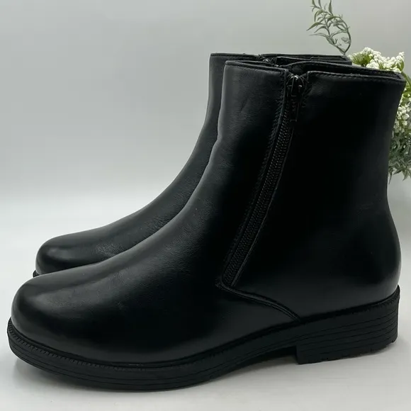 PROPET Water Resistant Men's Black Troy Pile Lined Leather zip Boots Sz 8.5