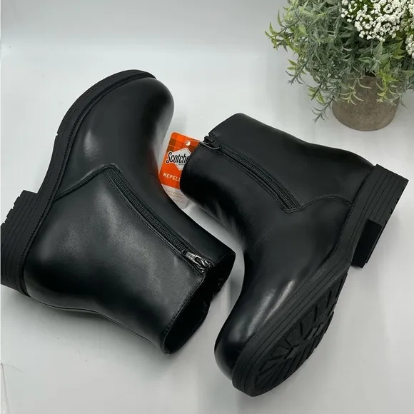 PROPET Water Resistant Men's Black Troy Pile Lined Leather zip Boots Sz 8.5
