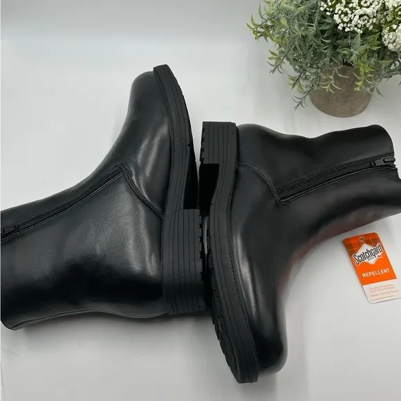 PROPET Water Resistant Men's Black Troy Pile Lined Leather zip Boots Sz 8.5