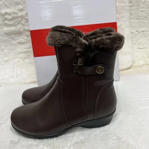 Propet Womens Waylynn Brown Ankle Boots Cold Weather 6.5