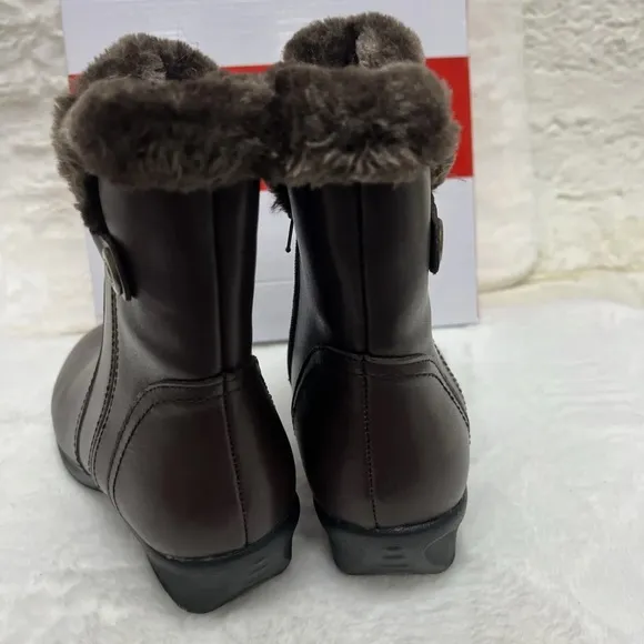 Propet Womens Waylynn Brown Ankle Boots Cold Weather 6.5