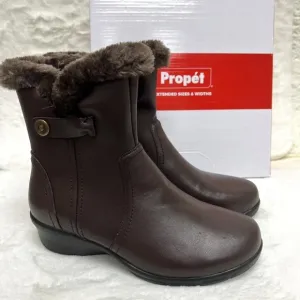 Propet Womens Waylynn Brown Ankle Boots Cold Weather 6.5