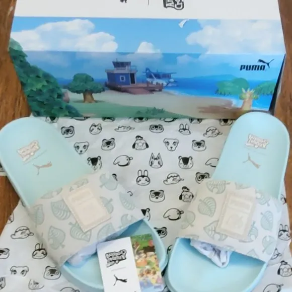 Puma Leadcat x Animal Crossing &quot;New Horizon&quot; Slides - GS 5 (Women US 6.5)