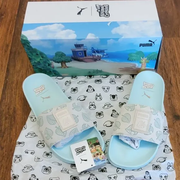Puma Leadcat x Animal Crossing &quot;New Horizon&quot; Slides - GS 5 (Women US 6.5)