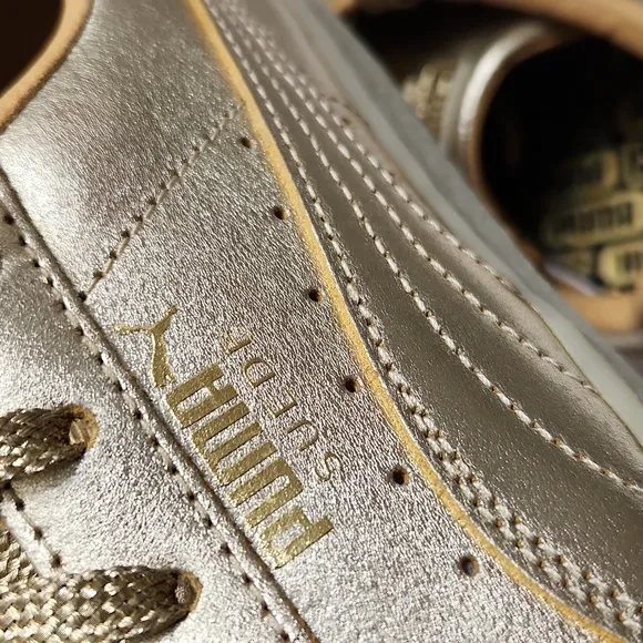 Puma Suede Classic 50th Anniversary Metallic Gold sneakers (mens size 9.5)