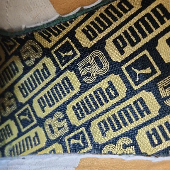 Puma Suede Classic 50th Anniversary Metallic Gold sneakers (mens size 9.5)