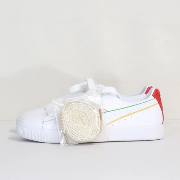 Puma Women's Clyde World Hood Unity White Classic Sneaker Size 6 NWT
