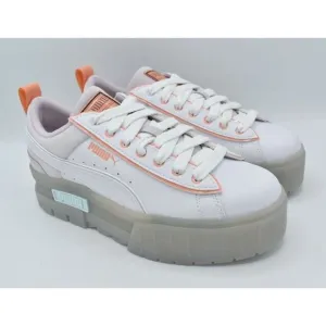 Puma Women Size 9 Mayze White Peach Pink Summer Camp Platform Fashion Sneakers