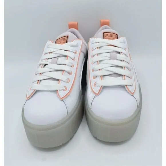 Puma Women Size 9 Mayze White Peach Pink Summer Camp Platform Fashion Sneakers