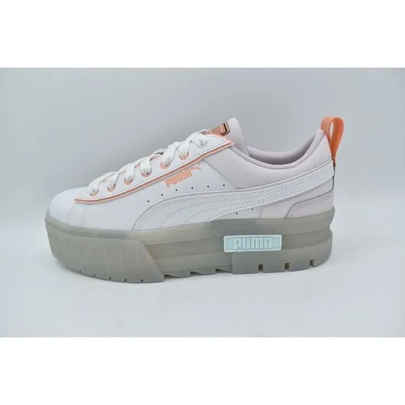 Puma Women Size 9 Mayze White Peach Pink Summer Camp Platform Fashion Sneakers
