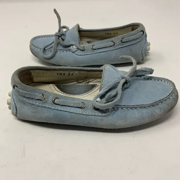 Quid Kids blue suede driver shoe loafer slip on