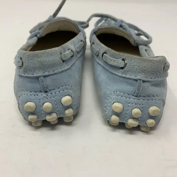 Quid Kids blue suede driver shoe loafer slip on