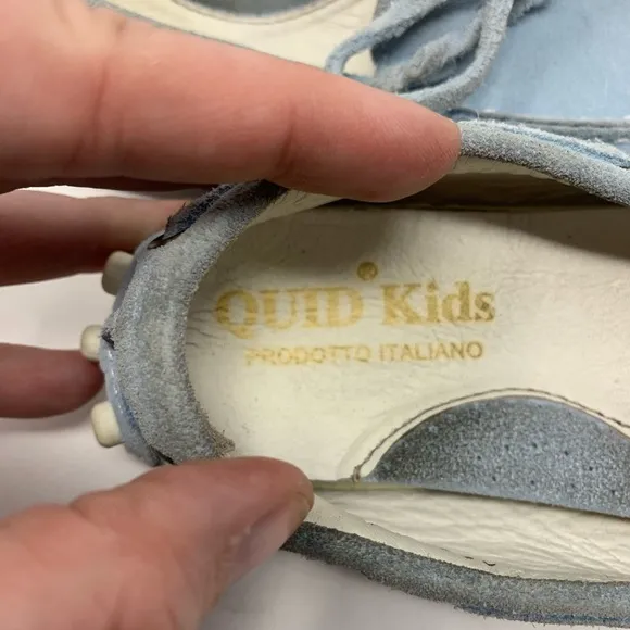 Quid Kids blue suede driver shoe loafer slip on