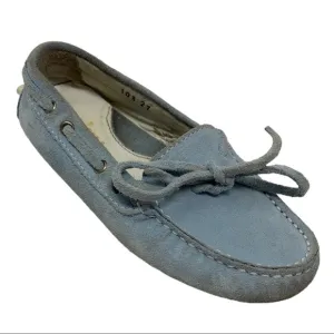 Quid Kids blue suede driver shoe loafer slip on