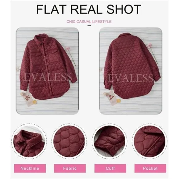 Quilted Jackets for Women Lightweight Long Sleeve Button Down Puffer