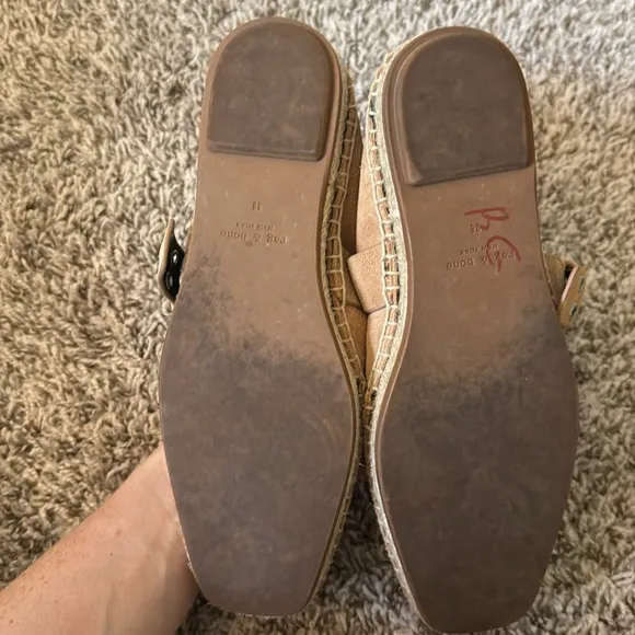 Rag &amp; Bone 36 Anteros Buckle-Detailed Suede Espadrilles in Oak Brown