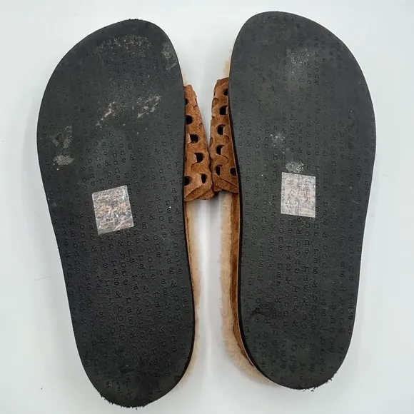 Rag &amp; Bone Bailey Suede Sherpa-Lined Slides