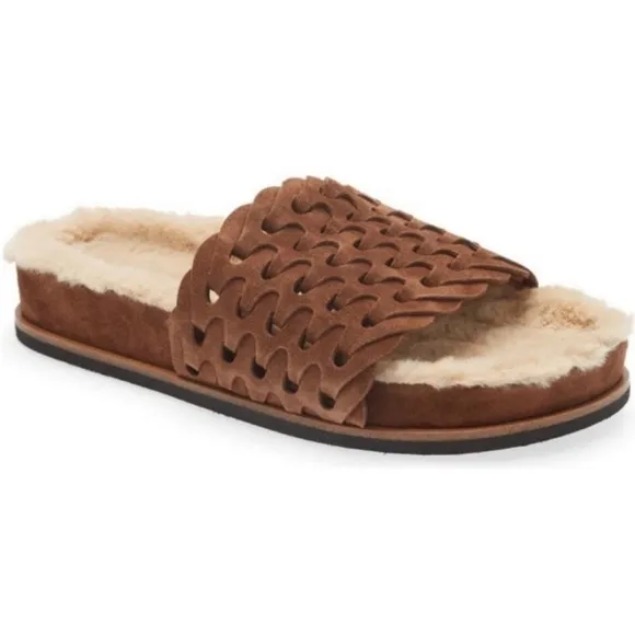 Rag &amp; Bone Bailey Suede Sherpa-Lined Slides