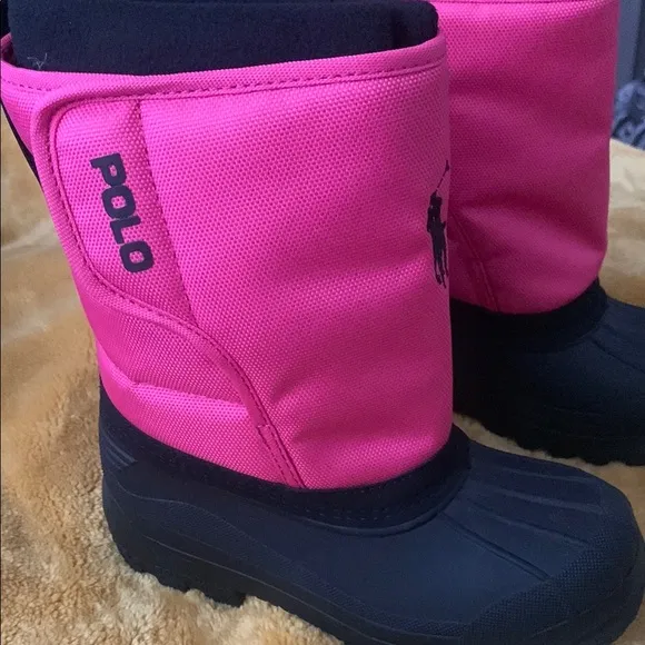 Ralph Lauren Pink and Black Boots