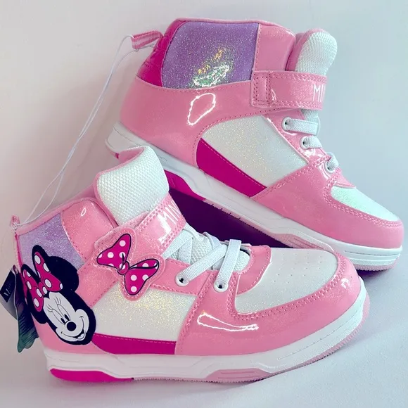 🆕RARE Disney Ltd Edition Minnie Mouse Icon Glitter Sparkle 🎀 High-Top Sneakers