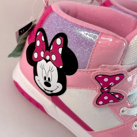 🆕RARE Disney Ltd Edition Minnie Mouse Icon Glitter Sparkle 🎀 High-Top Sneakers