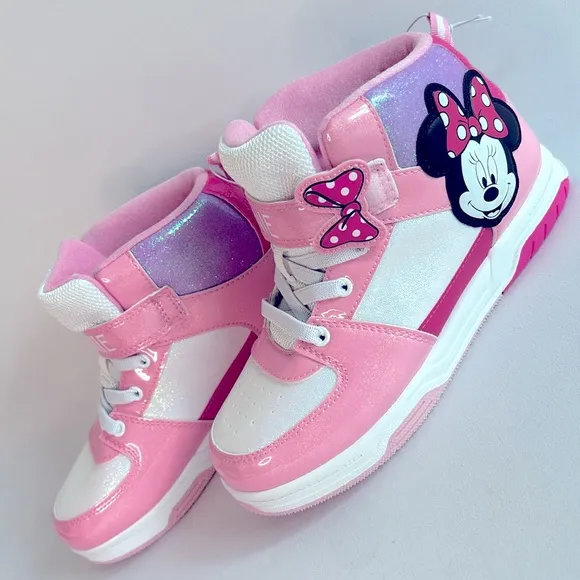 🆕RARE Disney Ltd Edition Minnie Mouse Icon Glitter Sparkle 🎀 High-Top Sneakers