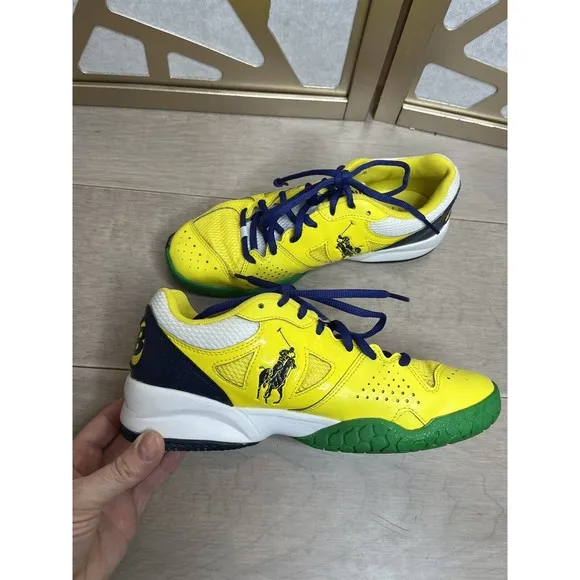 RARE New Balance Polo RALPH LAUREN TENNIS COURT SHOE SNEAKERS LEATHER WOMEN 6.5