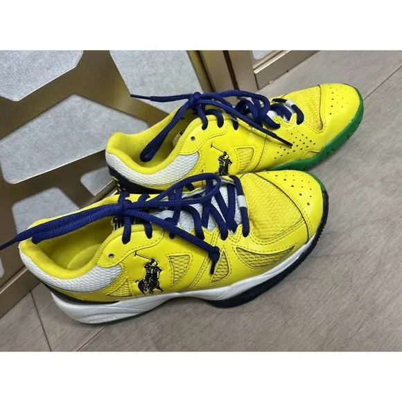 RARE New Balance Polo RALPH LAUREN TENNIS COURT SHOE SNEAKERS LEATHER WOMEN 6.5