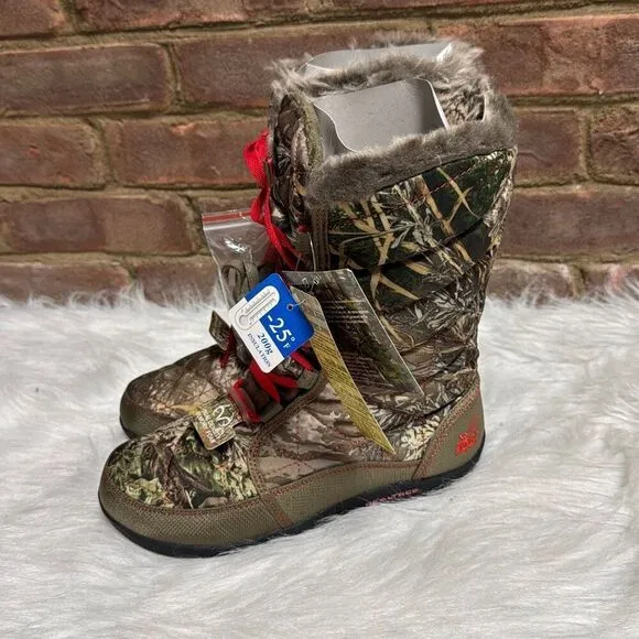 RealTree Max-1 Girl Camo Insulated Winter Boots Size 8 NEW