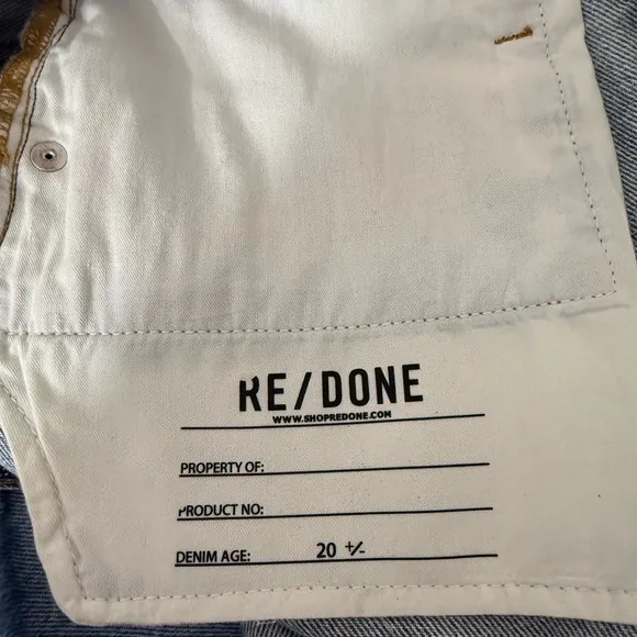 RE/DONE 90s Mini Skirt in faded blues denim Size 28/6