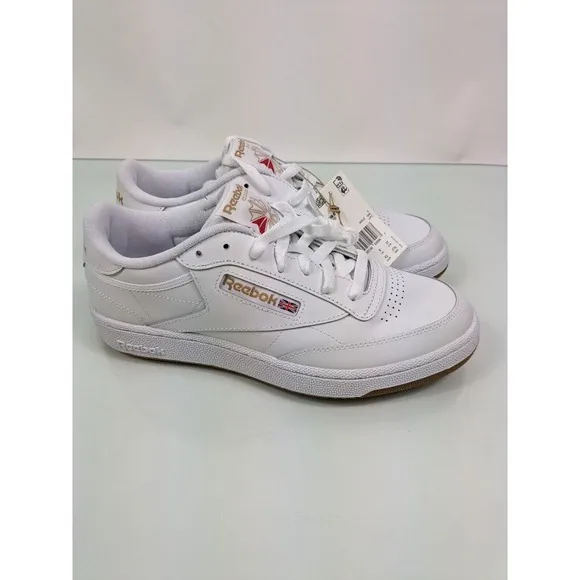 Reebok Club C 85 Men's Size 9 Athletic Sneaker Tennis White/Gold Shoe Trainers