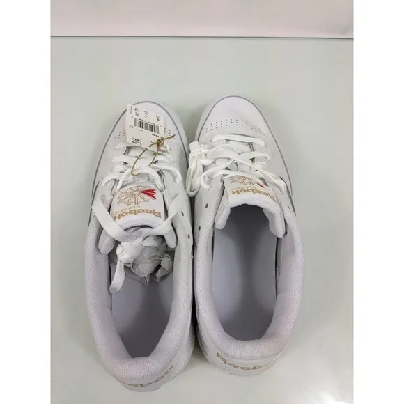 Reebok Club C 85 Men's Size 9 Athletic Sneaker Tennis White/Gold Shoe Trainers